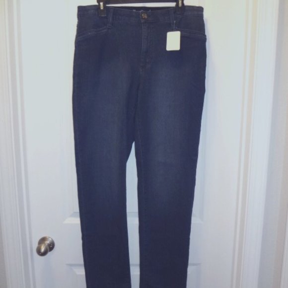 NWT-Wynne Denim Blue Zipper Jeans with Front and Back Pockets. Size 16 Tall. - Picture 1 of 5